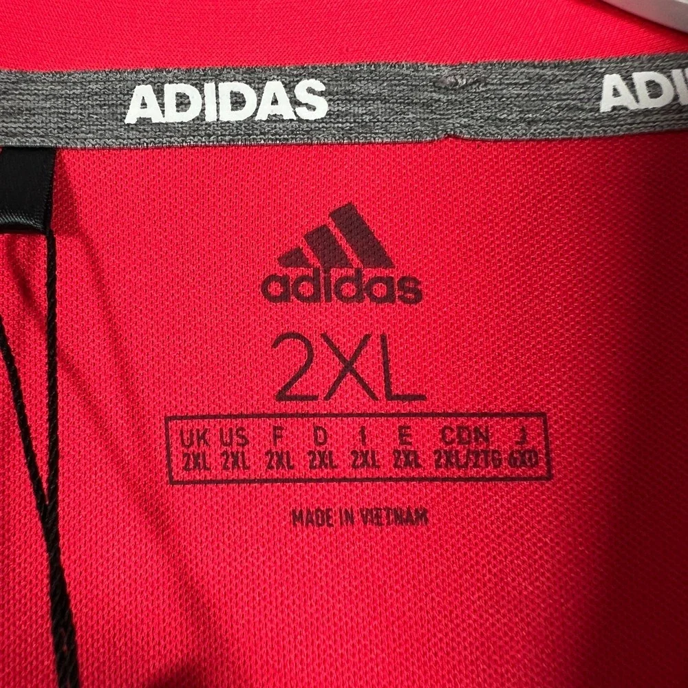 Adidas ADV Novely Golf Polo Shirt Mens 2XL New Pink Red UPF 50 Stretch